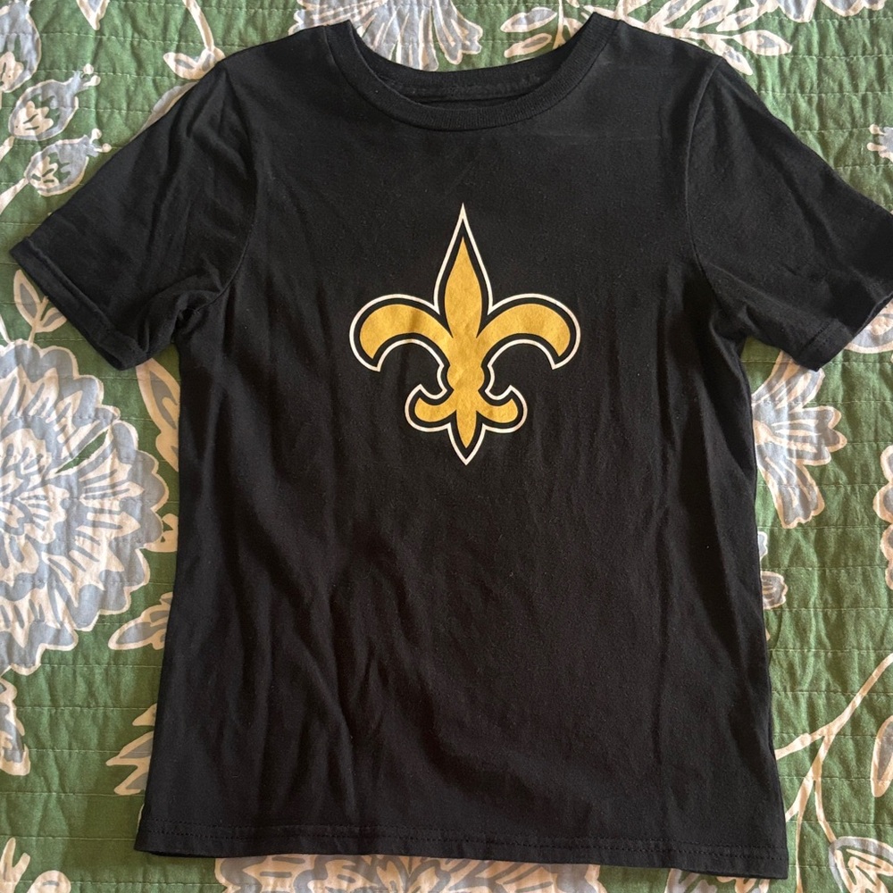 NFL Saints Kids Black and Gold Fleur-de-Lis Tee size M(5/6)